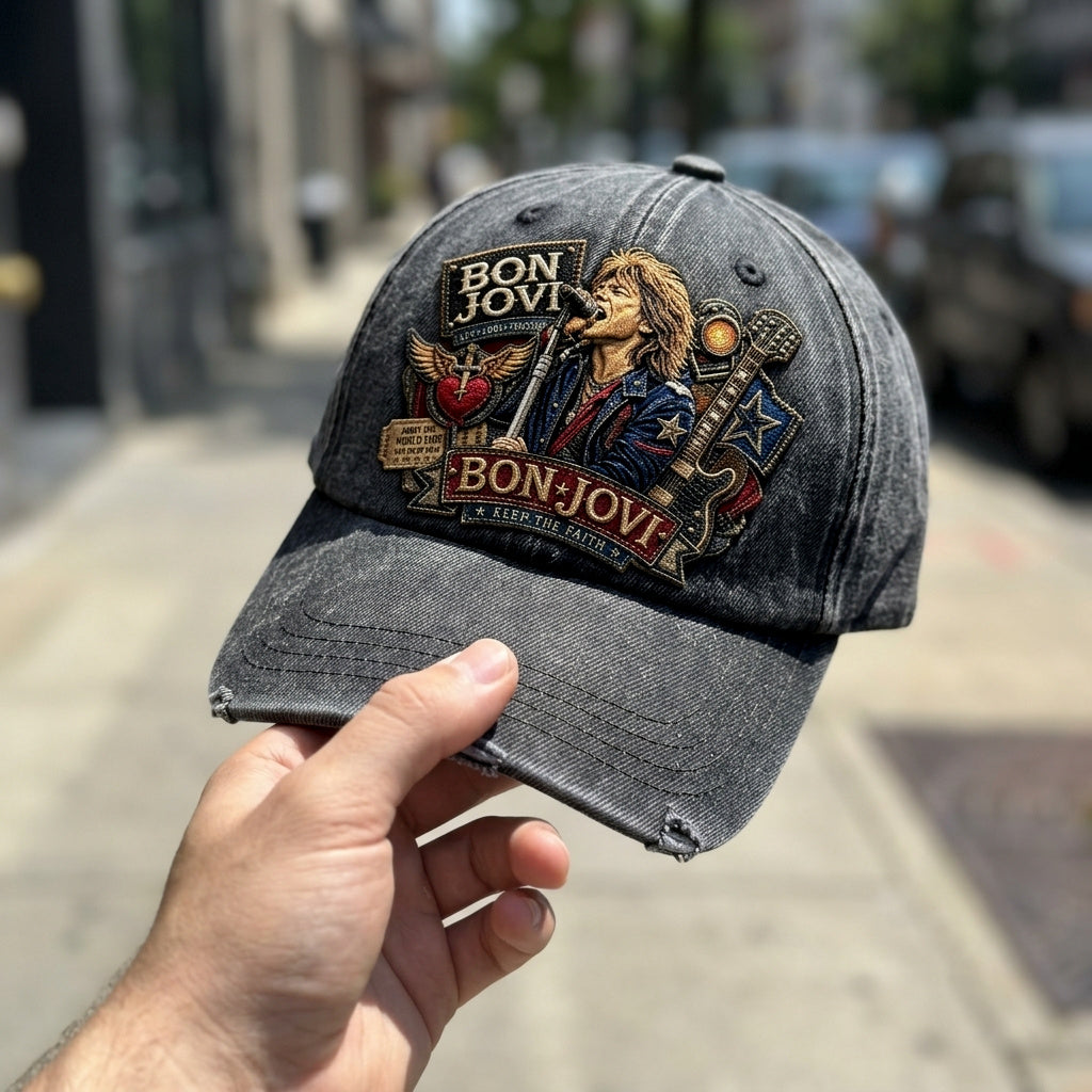 BJO Keep The Faith Rock Singer Denim Cap