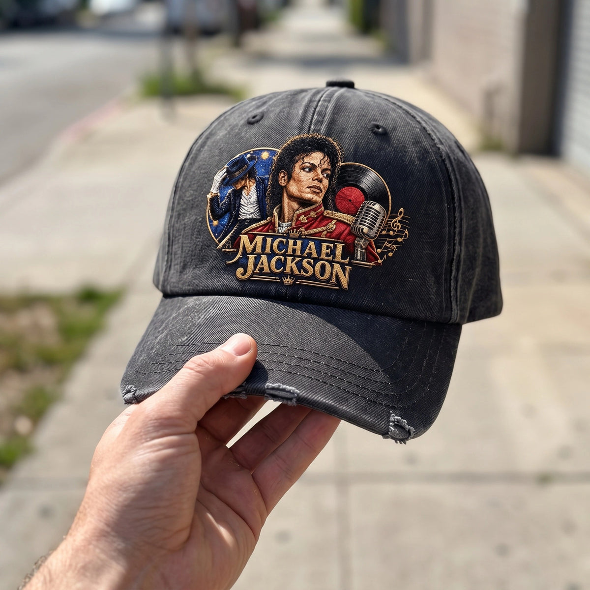 MJA King Of Pop Vintage Denim Cap