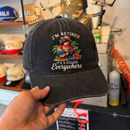 JBU Retired Island Time Parrot Denim Cap
