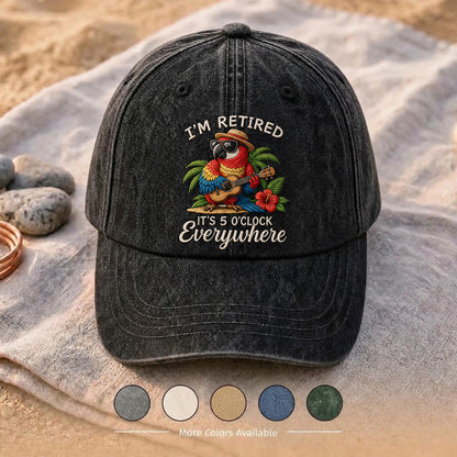 JBU Retired Island Time Parrot Denim Cap