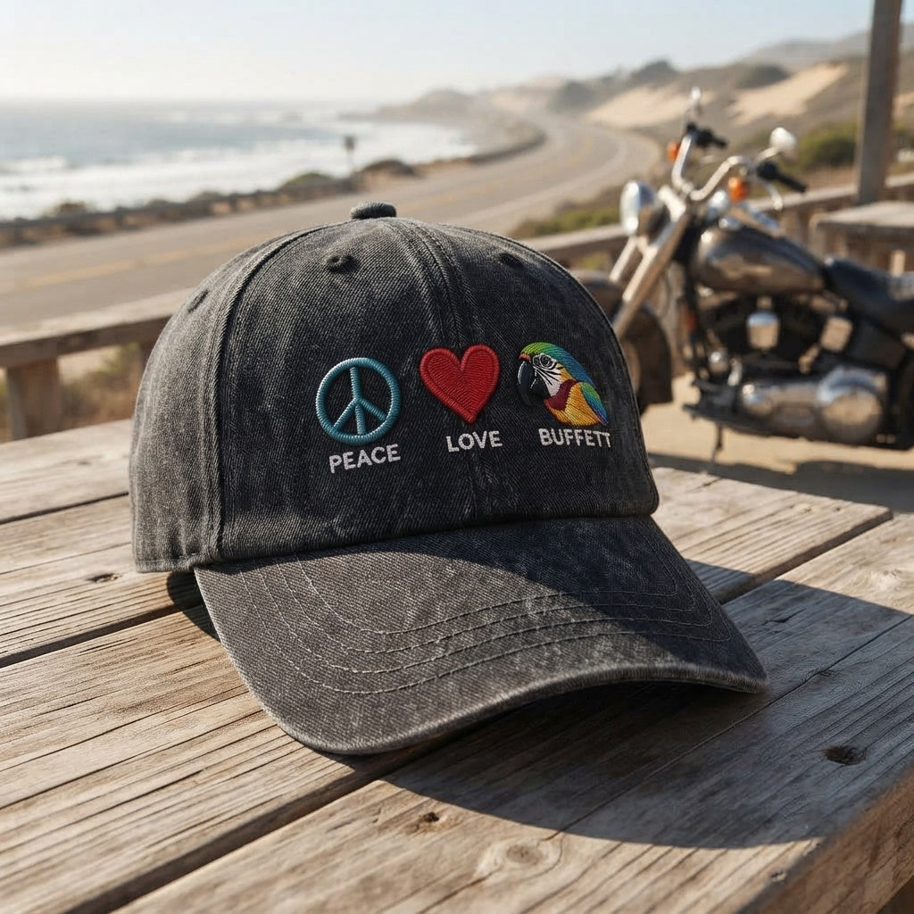 JBU Peace Love Island Denim Cap