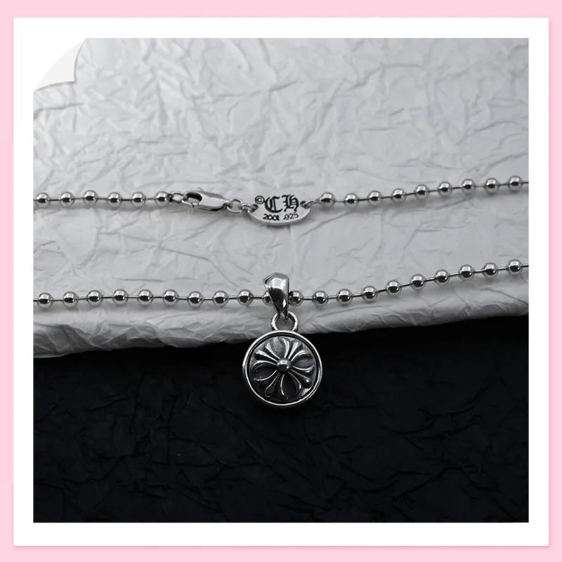 Vintage Punk Cross Turning Necklace Male Personality Cross Hexagram Male and Female Couple Pendant Gift