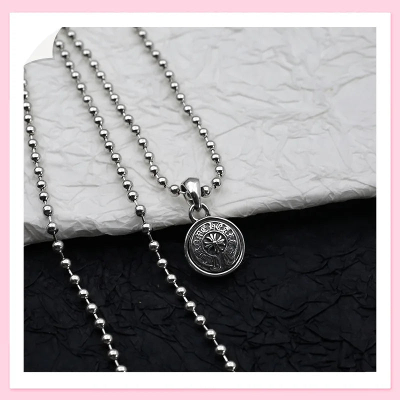 Vintage Punk Cross Turning Necklace Male Personality Cross Hexagram Male and Female Couple Pendant Gift